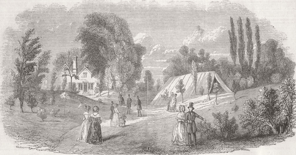 DERBYS. The Botanical Garden, Derby 1846 old antique vintage print picture